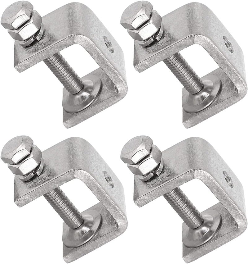 luluxing 4Pcs 304 Stainless Steel C Clamp 1 Inch Tiger Clamp Woodworking Clamp Heavy Duty C-clamp With Wide Jaw Openings - Image 1